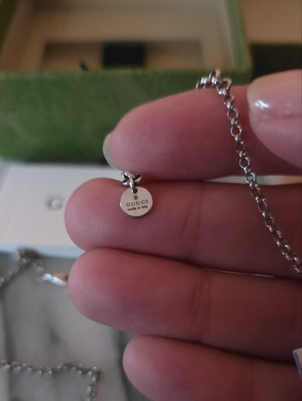 Gucci NIB Blind For Love Double Sided .925 Silver Heart Pendant Necklace 💗 - Picture 8 of 9